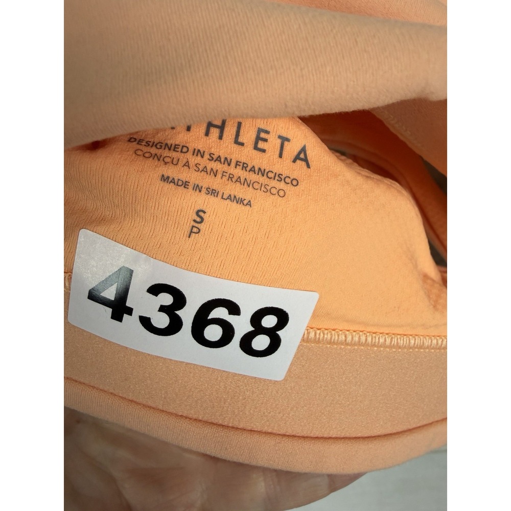 Athleta Sports Bra Womens Small Petite Peach Asana Crossback Padded Yoga - Picture 3 of 8